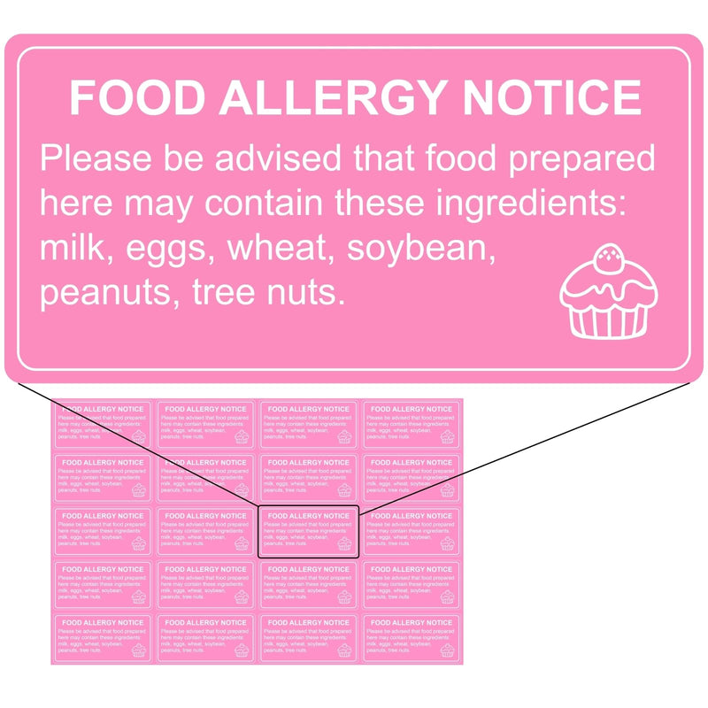 [Australia - AusPower] - 1000 pcs Food Allergy Stickers, 1x2 Inch Food Labels for Food, Bakery, Cookie, Kitchen 1000.0 