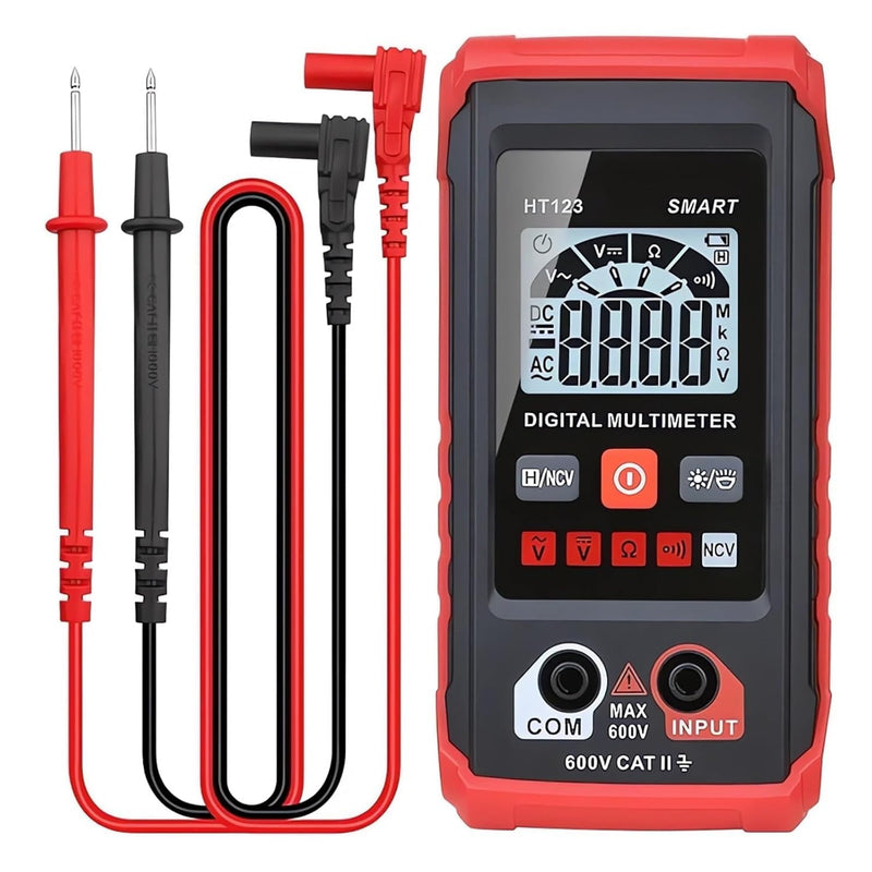 [Australia - AusPower] - HT Automatic Digital Multimeter - Auto-Ranging Voltmeter - Electric Meter Tester Tool Smart Measurement - Non Contact Volt DC Amp Meter Tester Digital Voltmeter for Ac/Dc Voltage (Red) Red 