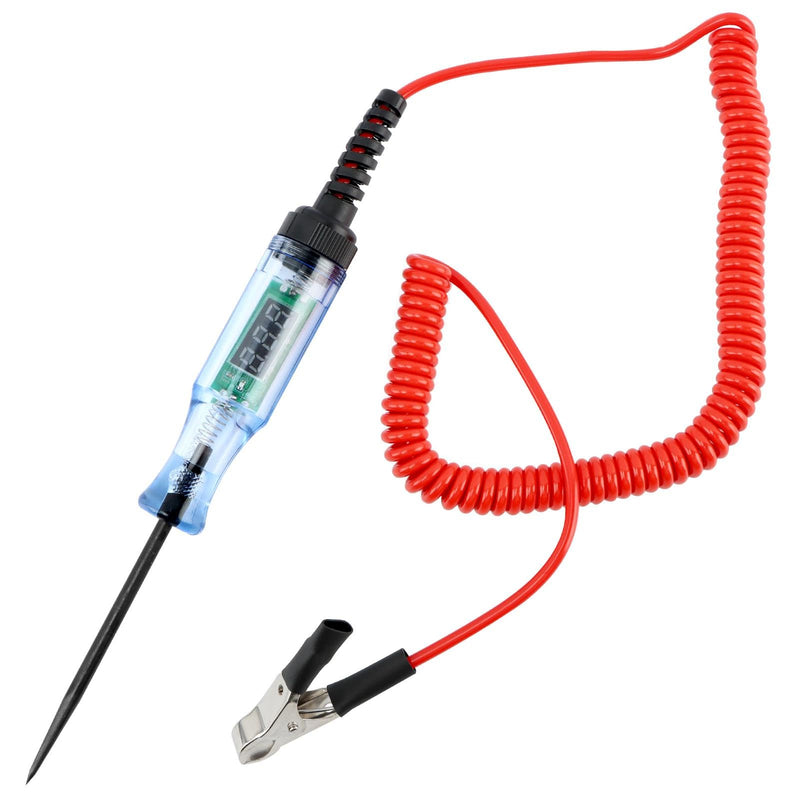 [Australia - AusPower] - Automotive Test Light with 3-48V LED Digital Display, Auto Bidirectional Voltage Tester with Extended Spring Wire and Probe, Vehicle Circuits Low Voltage Light Test Pen 