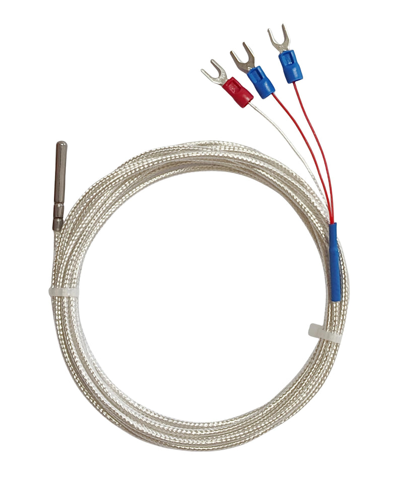 [Australia - AusPower] - RTD Pt100 Temperature Sensor Probe, Waterproof Stainless Steel Thermistor Three Wire High Precise Accuracy Range:-50℃ to 200℃ （ 9.9 Feet ） 9.9" 