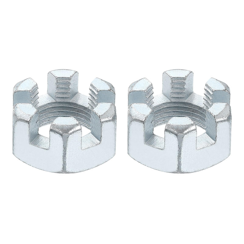 [Australia - AusPower] - uxcell 3/4-16 UNF Hexagon Slotted Nut, Grade 6.8 Zinc-Plated Carbon Steel Hex Nuts Good for Machinery Repairing, Silver, 2Pcs 2 
