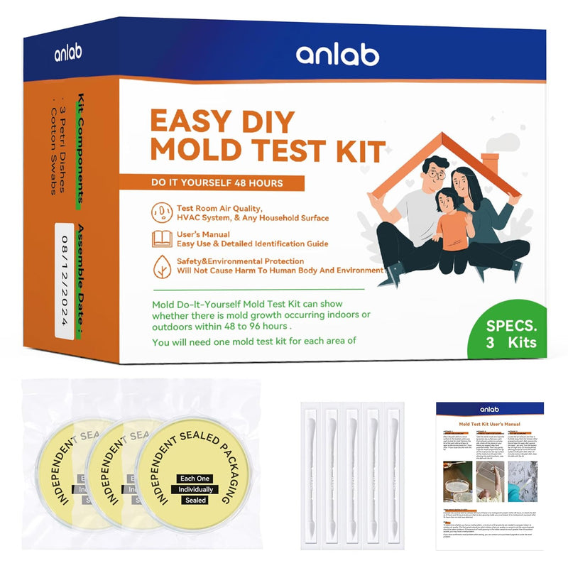 Comprehensive DIY Mold Test Kits for Home - Multiple Detection Tests for Surfaces, HVAC Systems, & Indoor Air Quality - Includes Detailed Mold - Fast, Reliable, & Safe for Both Indoor & Outdoor Use