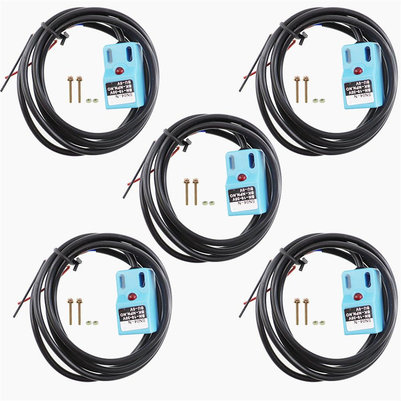 [Australia - AusPower] - 5 Pcs SN04-N NO Normal Open NPN Inductive Proximity Sensor Switch Detector 4mm 3 Wire DC 