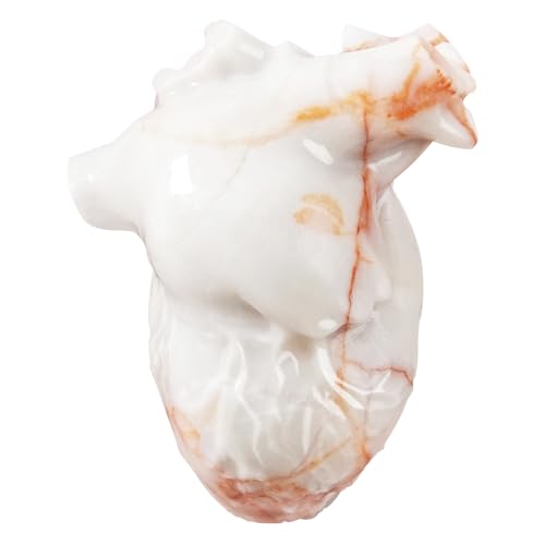 2.17" Red Network Jasper Heart Healing Crystal Hand-Carved Natural Stone Figurine Sculpture for Meditation, Stress Relief, Chakra Balancing, and Home Decor, Spiritual Gift for Women and Men Red Net Heart
