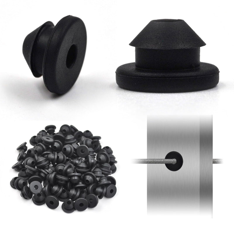 [Australia - AusPower] - 200 Pack Cable Railing Rubber Grommets, Fit 1/8" 5/32" 3/16" Cables for Metal Cable Railing Posts, Cable Railing Protective Sleeves for Outdoor Indoor Metal Posts 200 PCS 