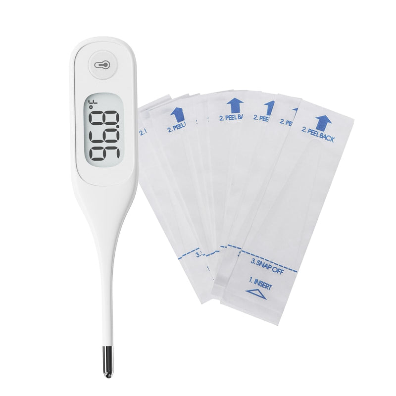 [Australia - AusPower] - [Value Bundle] Berrcom Digital Thermometer DT101 & Berrcom Disposable Digital Thermometers Probe Covers Set of 100 for Adults and Kids DT100TZ 