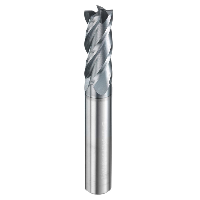 HARFINGTON Carbide Square Nose End Mill Bit 25/64" Cut Dia 4 Flutes TiAlN Coated Milling Cutter for Hardened Steel Metal (25/64" Shank 1" Cut Length 2-3/4" Long 30 Degree Helix HRC53-55)