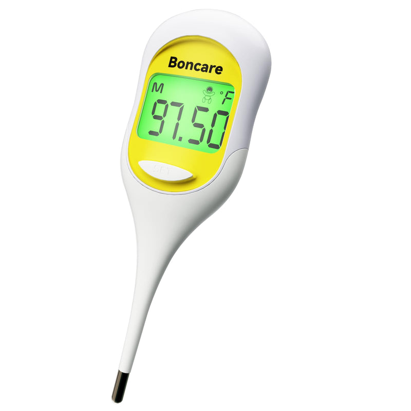 [Australia - AusPower] - Boncare Basal Thermometer for Adults with 9 Seconds Fast Reading, Digital Thermometer for Fever (Yellow) 
