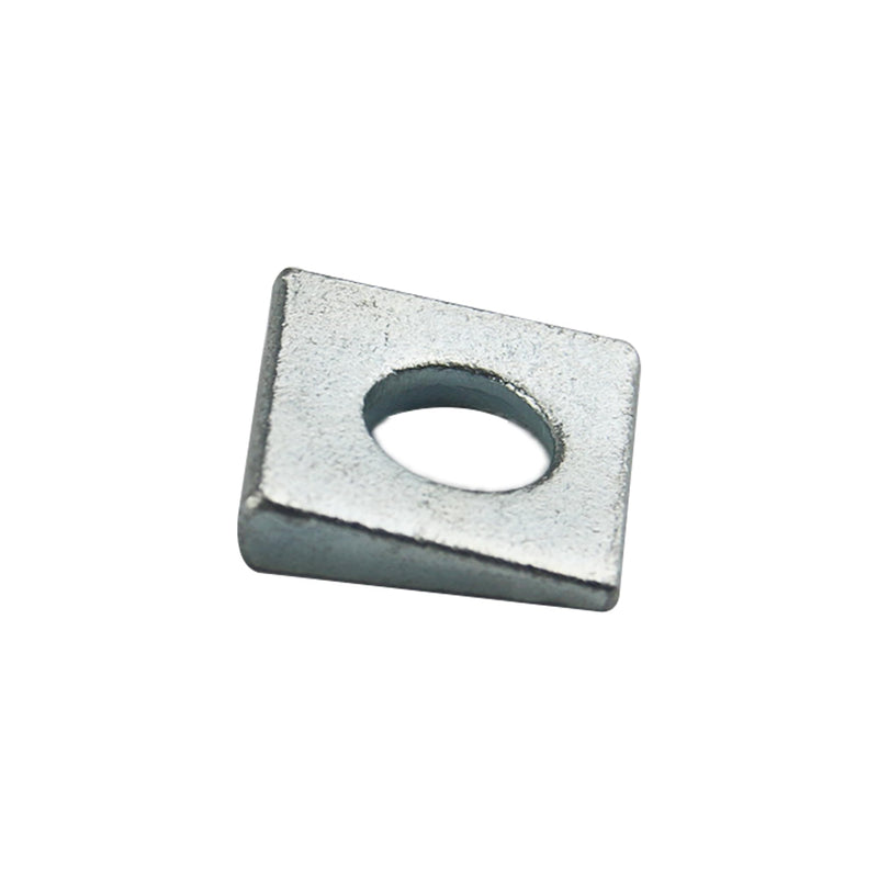 [Australia - AusPower] - 10 PCS 3/8 Beveled Square Washers in Plain Carbon Steel Galvanized,3/8(ID) x7/8x7/8 Inch for Channel Steel Wedge Shaped Washers for Shim Leveling,2 to 5.5 mm Thick,White,LXLVOUEG 3/8 X 7/8 X 7/8 inch Galvanized Steel-White-10 PCS 
