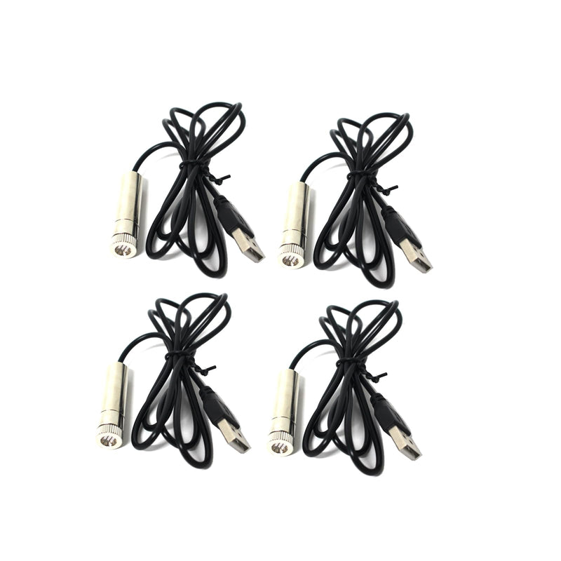 [Australia - AusPower] - Green line laser module, industrial laser module, adjustable focus, line length 39″USB connector diameter 12mm(line-4pack) Line-4pack 