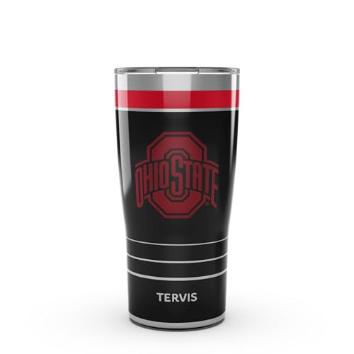 Tervis Traveler Ohio State Buckeyes - Night Game Triple Insulated Tumbler Travel Cup Keeps Drinks Cold & Hot, 20oz, Stainless Steel