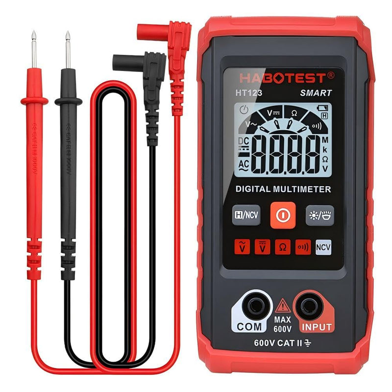 [Australia - AusPower] - HT123 Fully Intelligent Digital Display multimeter with LED Backlight, Non-Contact Voltage Detection, Automatic Gear Shifting 
