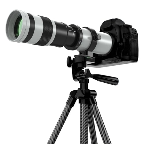 BENOISON 420-800mm Manual Focus Telephoto Lens EF Lens for Canon For Canon EF/EF-S (White)
