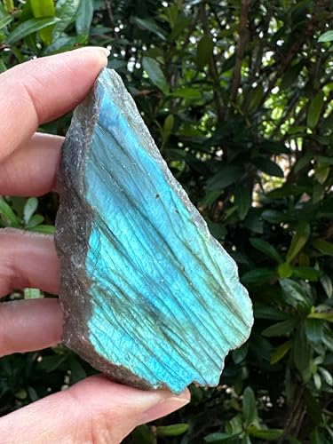 GAF TREASURES Large Raw Labradorite Slab, Natural Labradorite Slab Stone, Natural Rough Labradorite Slab, Labradorite Slab Rough, Labradorite Slab Rock (Labradorite Slab, 1 piece)