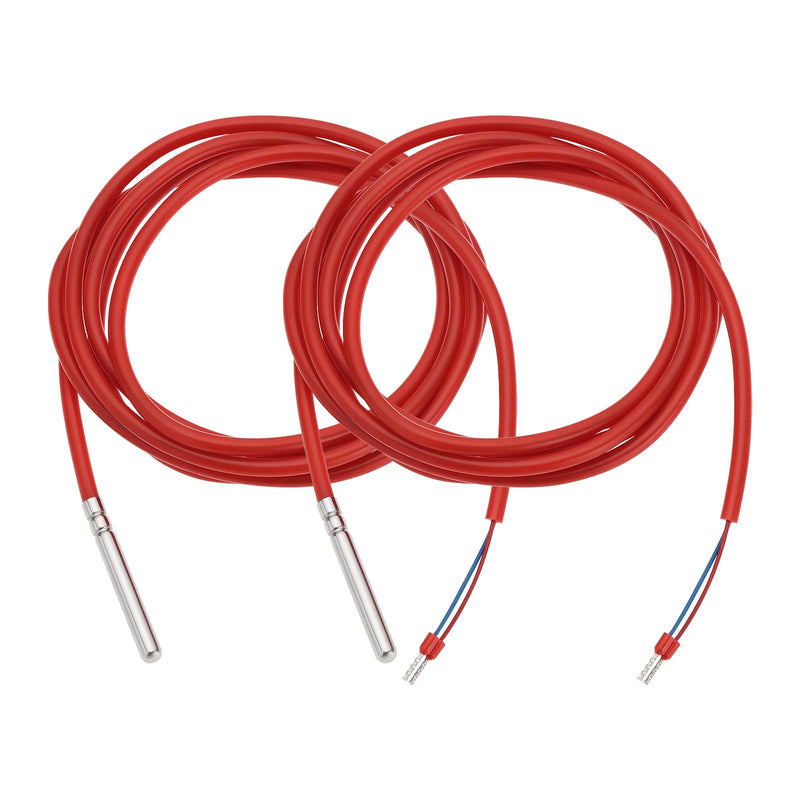 [Australia - AusPower] - 2pcs Waterproof NTC10K Thermistor Temperature Sensor Probes -50°C to +200°C Suitable for Heating and Controlling Solar Systems Heating Air Conditioning Ventilation Technology 2m Wire 