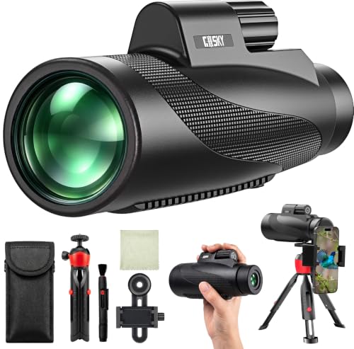 Gosky 15x52 High Powered Monocular Telescope for Adults with Tripod Black