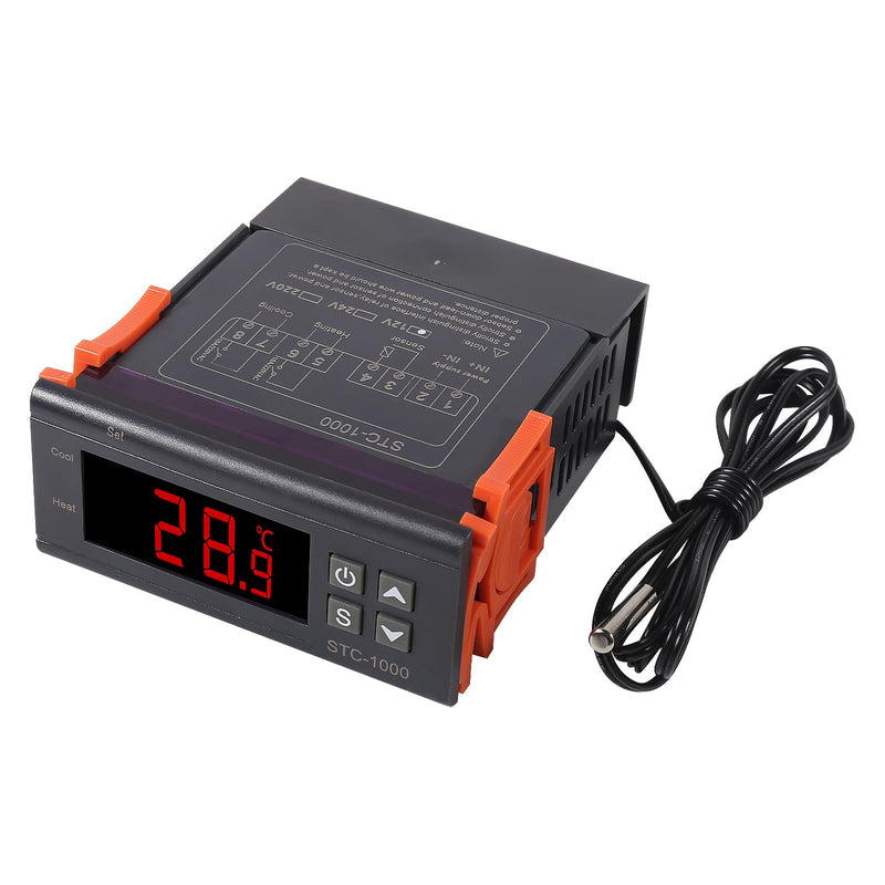 [Australia - AusPower] - STC-1000 DC 12V 10A Digital LED Temperature Controller Thermostat Control Switch 2 Relay Output and NTC 10K Thermistor Sensors Digital Temperature Probe 1pcs 