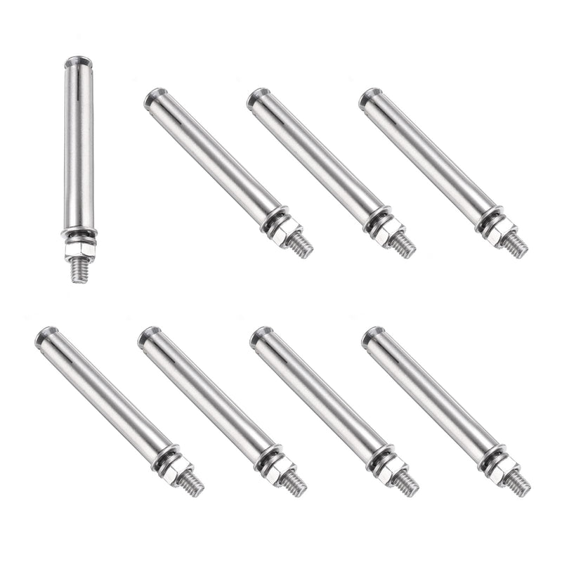 [Australia - AusPower] - PATIKIL M6 x 80mm Expansion Bolts, 8Pcs 304 Stainless Steel Expansion Screw Bolts Sleeve Anchoring Fastener for Wall Concrete Brick Wall Drywall Air Conditioner, Silver 8 