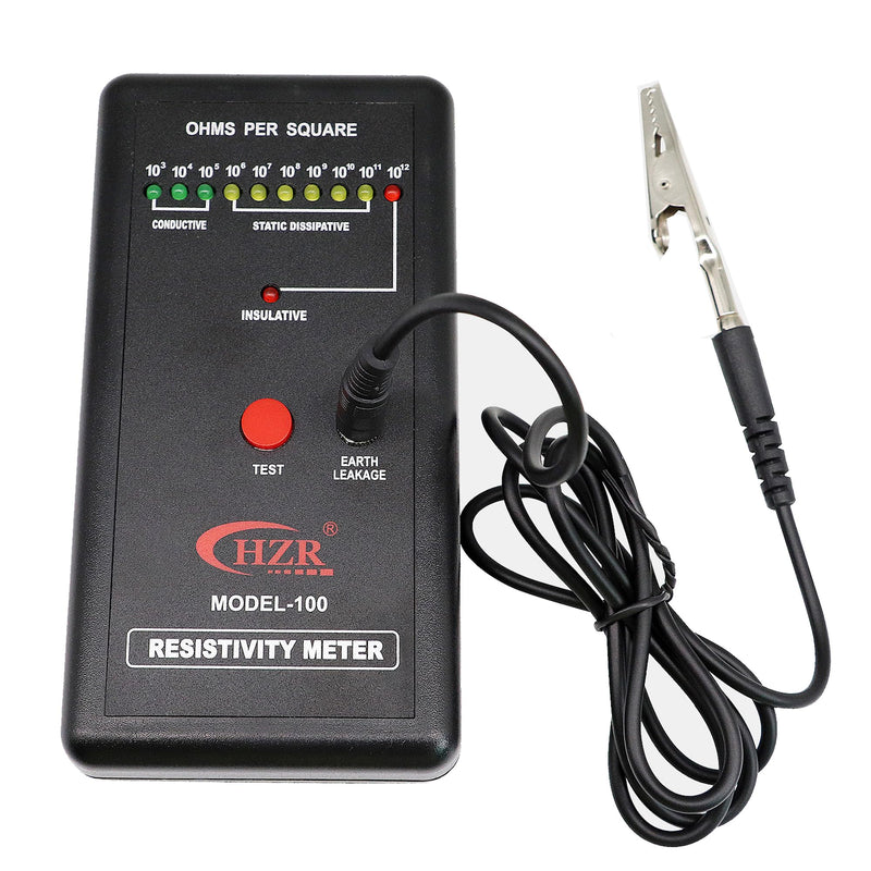 [Australia - AusPower] - Portable Handheld Surface Resistivity Meter, with Test Lead, Automatic Range and LED Indicator, Surface Resistance Checker for Antistatic Coatings, Films and Fabrics 