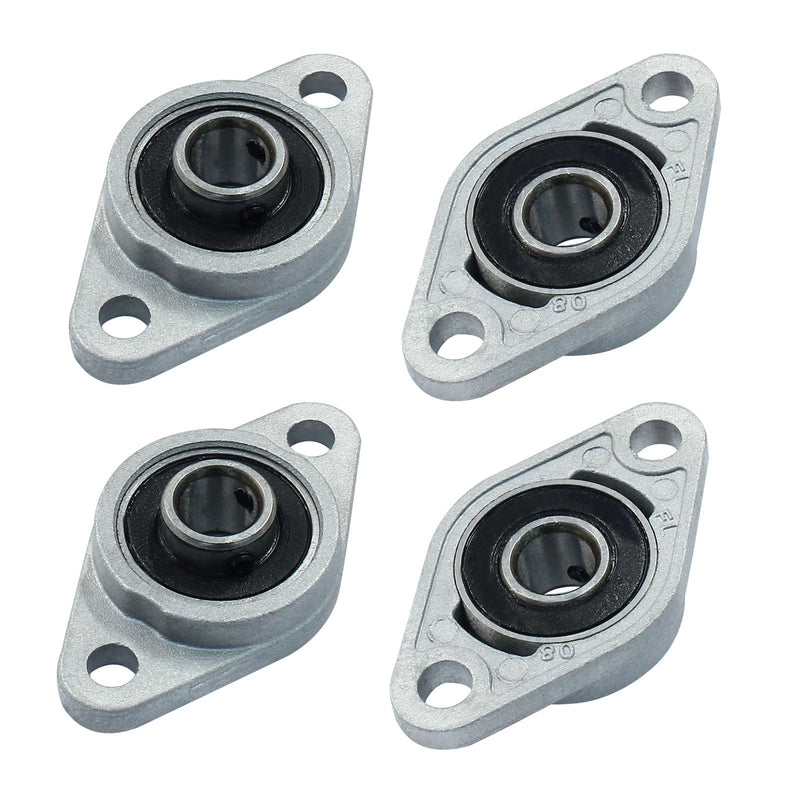 [Australia - AusPower] - 4 Pcs KFL08 Flanged Pillow Block Bearings, 8 mm Bore Self-Alignment Zinc Alloy Flange Mounted Bearings 4 