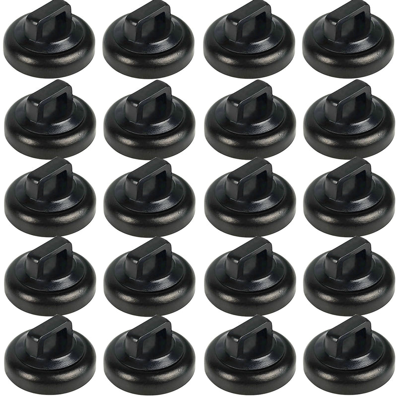 [Australia - AusPower] - Magnet Zip Tie Mount Clips Magnetic Zip Ties Mount Base Holder Strong Wire Cable Holder Mount Wire Clips Management for Home Office Marine Electrical Wiring (D19 20 Pcs) Black D19 