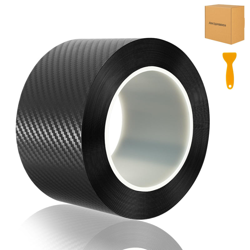Carbon Fiber Vinyl Wrap Tape for Cars, 2.7In x 33ft Door Sill Protector, Waterproof Scratch Resistant Car Trim Film, Interior & Entry Protection