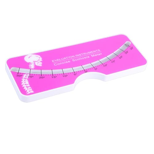 Scoliometer Scoliosis Test Scoliosis Measuring Tool 0-30° Measurement Evaluation Diagnosis of Back and Spine Scoliosis Pink