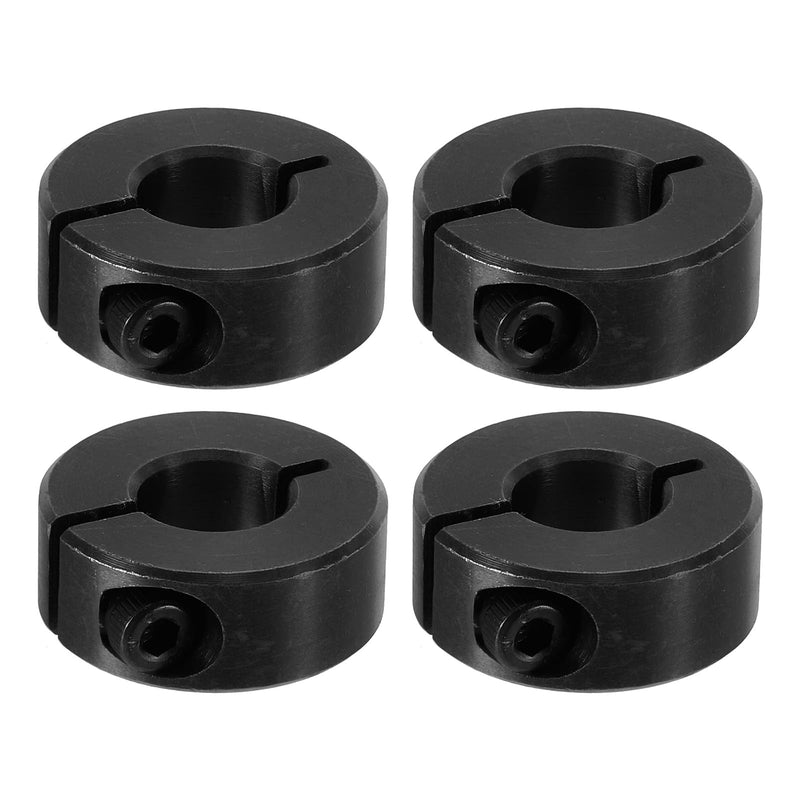 [Australia - AusPower] - PATIKIL Bore 12mm Single Split Shaft Collar 28mm OD 11mm Thickness, 4 Pack 45#Carbon Steel Locking Collar Clamp Style with Set Screw for Machine Tools Industry, Black 12mm/7/16inch 