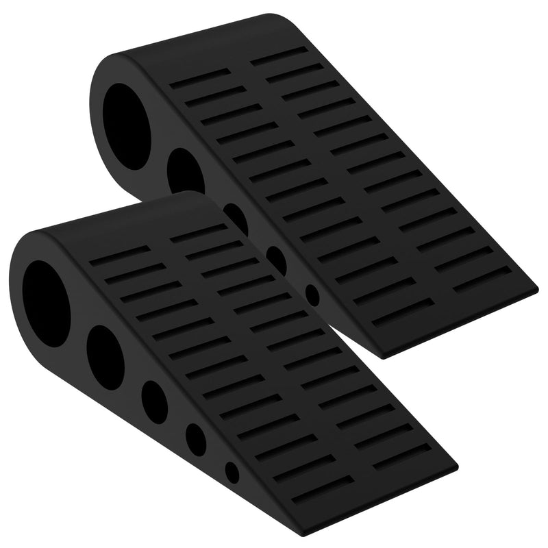 [Australia - AusPower] - 1.9 Inches Heavy Duty Door Stopper, 2 Pack Rubber Door Stop, Door Stoppers for Bottom of Door, Large Door Stopper Wedge for Home Office School (Black) Black 