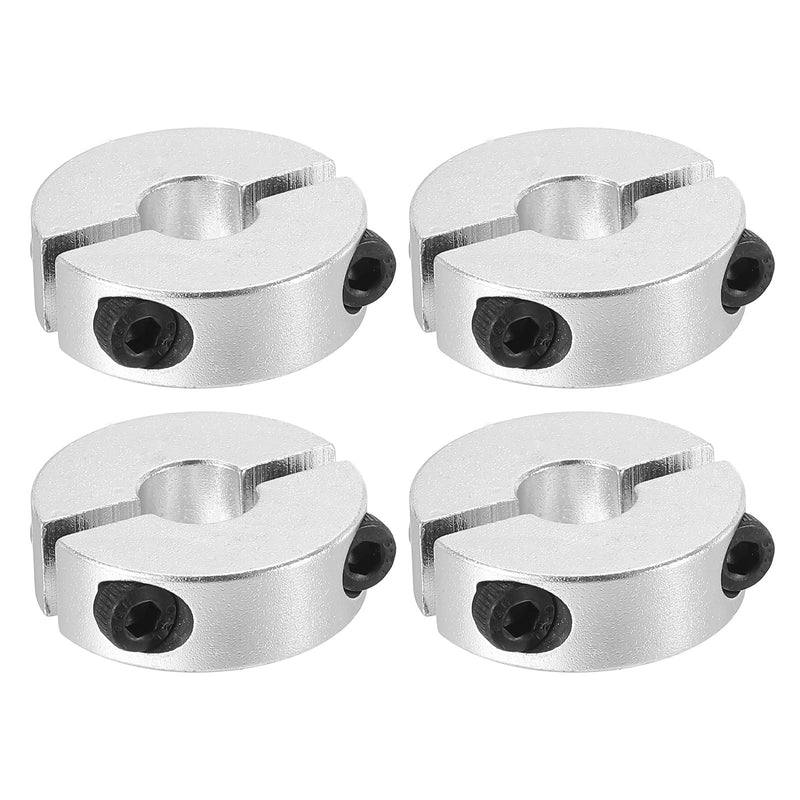 [Australia - AusPower] - PATIKIL Bore 10mm Double Split Shaft Collar 30mm OD 10mm Thickness, 4 Pack Aluminum Alloy Locking Collar Clamp Style with Set Screw for Machine Tools Industry, Silver 10mm/3/8inch 