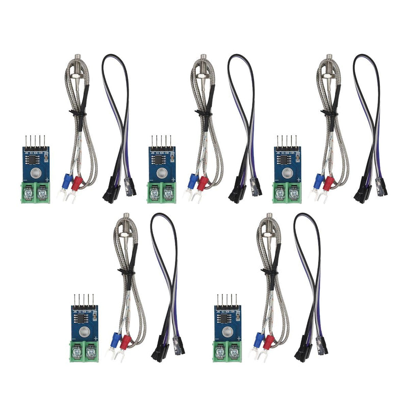 [Australia - AusPower] - 5pcs MAX6675 Temperature Measurement Module DC 3-5V 50mA with Type K Thermocouple for Raspberry Pi and Temperature Measuring Equipment 