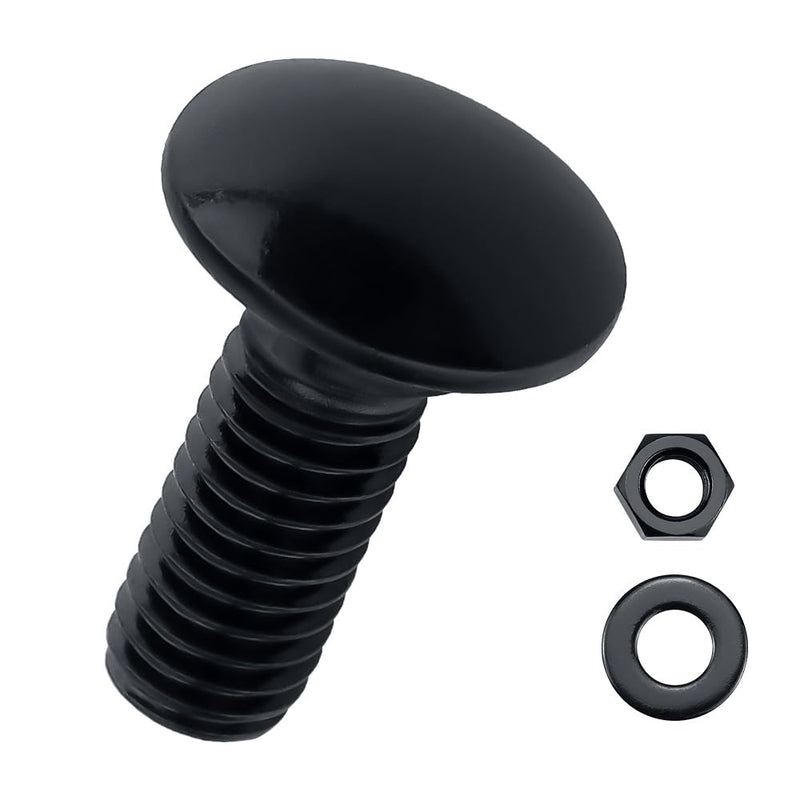 [Australia - AusPower] - 5/16-18 x 1" Black Carriage Bolts with Nuts and Washers Kits (10 Sets), 304 Stainless Steel 18/8, Black Finish, Round Head, Square Neck, Heavy Duty Bolts, Indoor Outdoor Fastening Bolts, Fayeploo 5/16-18 x 1" 