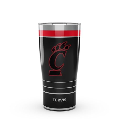 Tervis Traveler Cincinnati Bearcats - Night Game Triple Insulated Tumbler Travel Cup Keeps Drinks Cold & Hot, 20oz, Stainless Steel