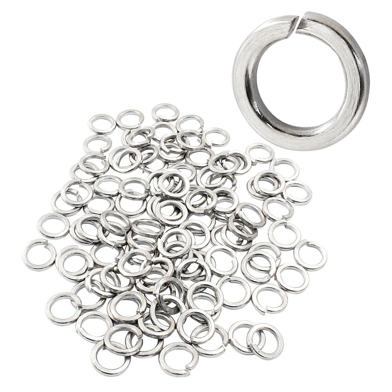 [Australia - AusPower] - Murtenze 100PCS M8 Split Lock Washer Sivler, Stainless Steel Spring Lock Washers 18-8 (304), Bright Oxide Finish, for Screws Fasteners Silver 100 