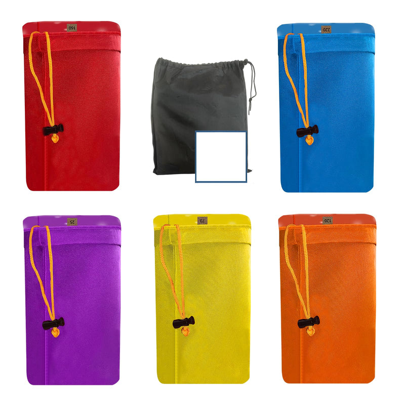 5 Pack 5-Gallon Filter Bag, Reusable Nylon Mesh Bags with Opening on Top with Filter Screen and Storage Pouch (220 to 25-Micron) for Hydroponic 5 Gallon