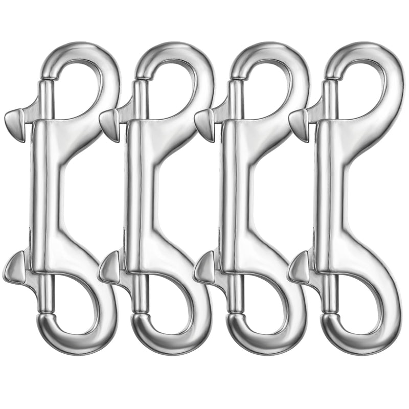 [Australia - AusPower] - Heavy Duty Double Ended Bolt Snap Hooks 4 Inch, 316 Stainless Steel, Bolt Snaps of Metal (4 PCS) 