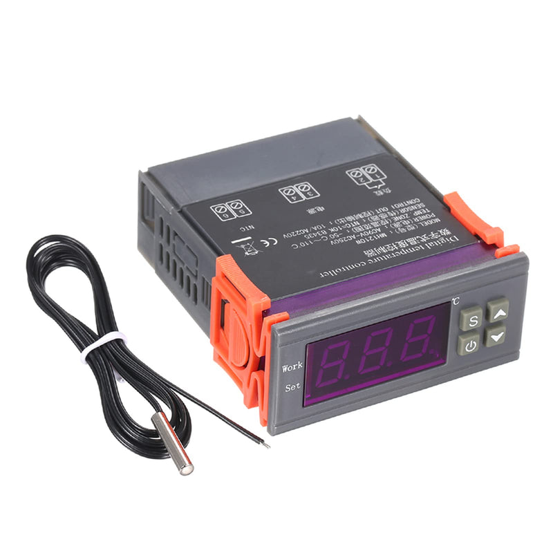 [Australia - AusPower] - Temperature Controller,MH-1210W Intelligent Microcomputer Digital Temperature Controller High Accuracy Heating/Cooling Temperature Control Thermostat Regulator with Sensor 