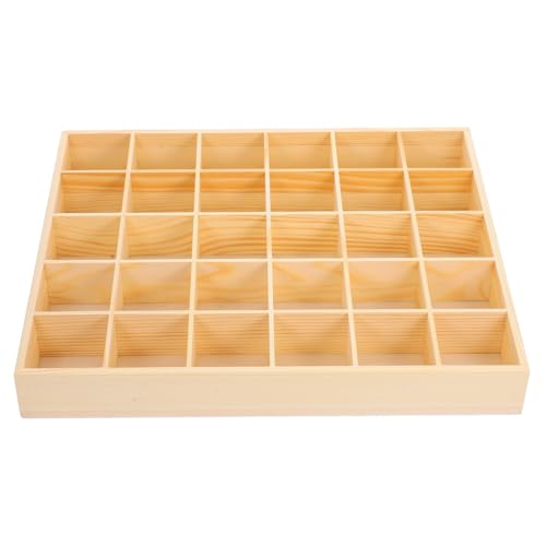 Zerodeko Stackable Jewelry Organizer Tray with 30 Compartments Wooden Storage Box for Earrings Necklaces Bracelets and Keys Drawer Organizer for Home and Closet