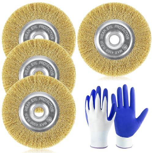 Joint Brush Brass Brush Steel Brush Pack of 4 Compatible with Gloria Multibrush | and other wire brushes, metal brush, weed brush accessories for Gloria grout cleaner from weeds, moss stones