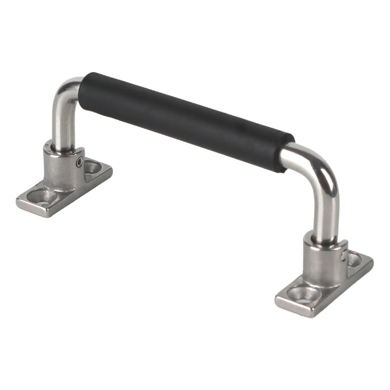 [Australia - AusPower] - 304 Stainless Steel Folding Handle 90 Degree Folding Solid Pull with Rubber, Electric Cabinet Pull Industrial Cabinet Handle, Toolbox Handle (Four Hole, Hole Center 4.72 in) Four Hole 