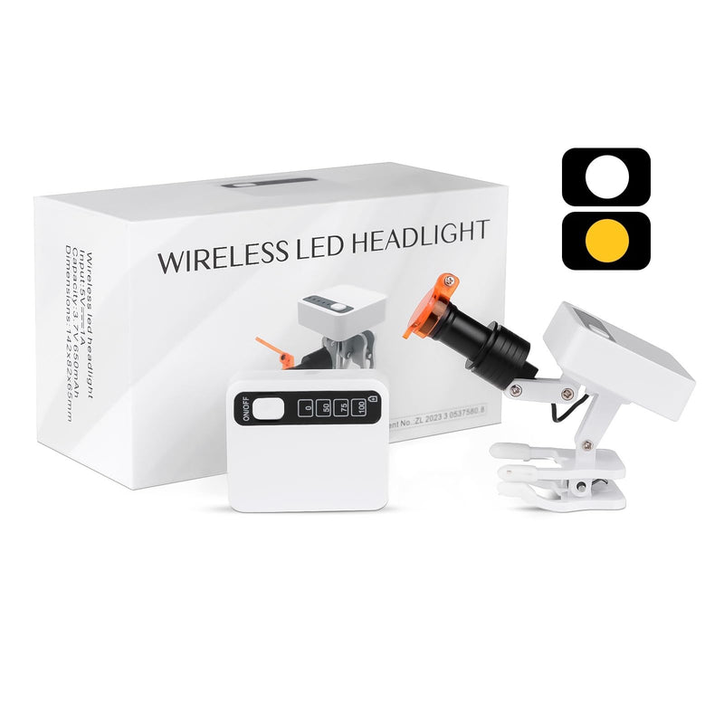 [Australia - AusPower] - REEHUT 5W LED Headlight Ultra-Light Adjustable Light Headlamp with 2 Magnetic Batteries for Medical Loupe Glasses Magnifiers 