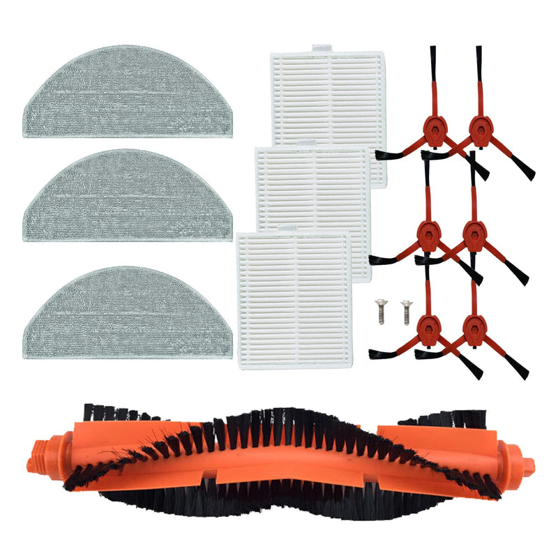 [Australia - AusPower] - Brush Filter Mop kit Replacement Parts for BPMIO B20 plus Robot Vacuum Accessories 1 Main Brush 6 Side Brush 6 HEPA Filter 3 Mop Pad 