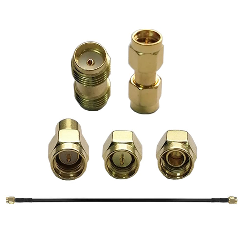 [Australia - AusPower] - SMA Calibration Kit for NanoVNA H H4 F V2 V3 SAA Mini1300 PS100 Vector Network Analyzer Antenna Analyzer | RF Coaxial Test Connector | Short/Load/Open/Thru | 6 pcs Set 