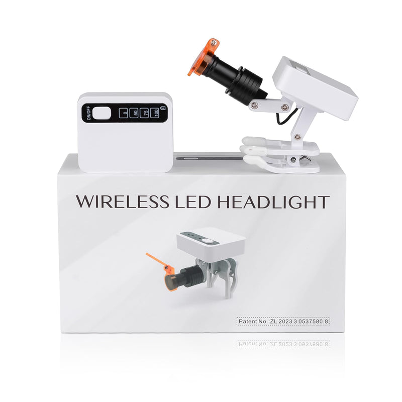 [Australia - AusPower] - Dental 5W Adjustable Headlamp LED Headlight Clip Magnetic Square Light with 2 Batteries for Surgical Magnification Binocular 