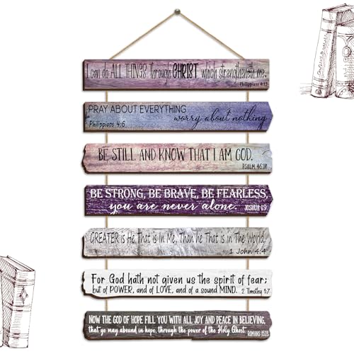 Yookeer 7 Tier Christian Wall Art Bible Verses Purple English Style
