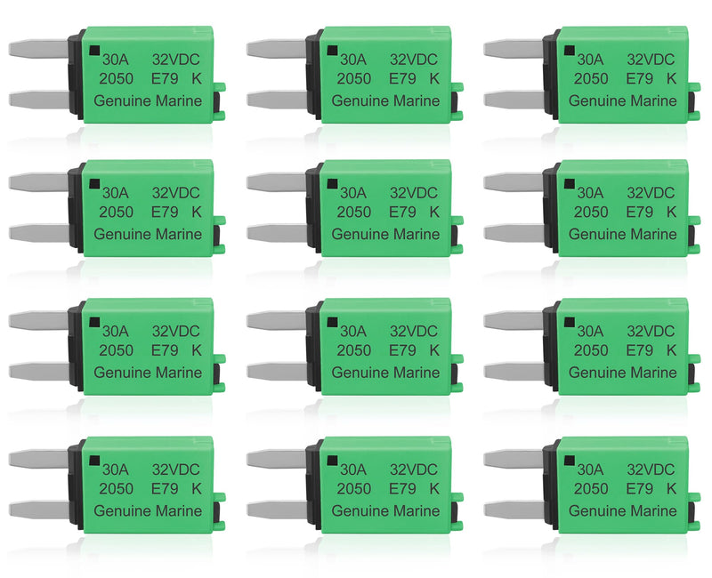 30A Low Profile Mini Fuse Kit– Automotive 30A ATM Manual Reset Circuit Breaker Fuses for Boat, RV, Car, Truck, DC 12V/32V 30 Amp Manual Resettable Blade Assortment Kit with Resettable Fuses Manual-E79-30A
