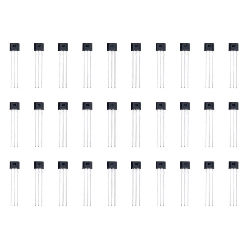 JZK 30x 49E SS49E OH49E AH49E TO-92 Bipolar Linear Hall Effect Sensors, Magnetic Detector 3 Pin Hall Sensor for Repair of Electric Vehicle Engines
