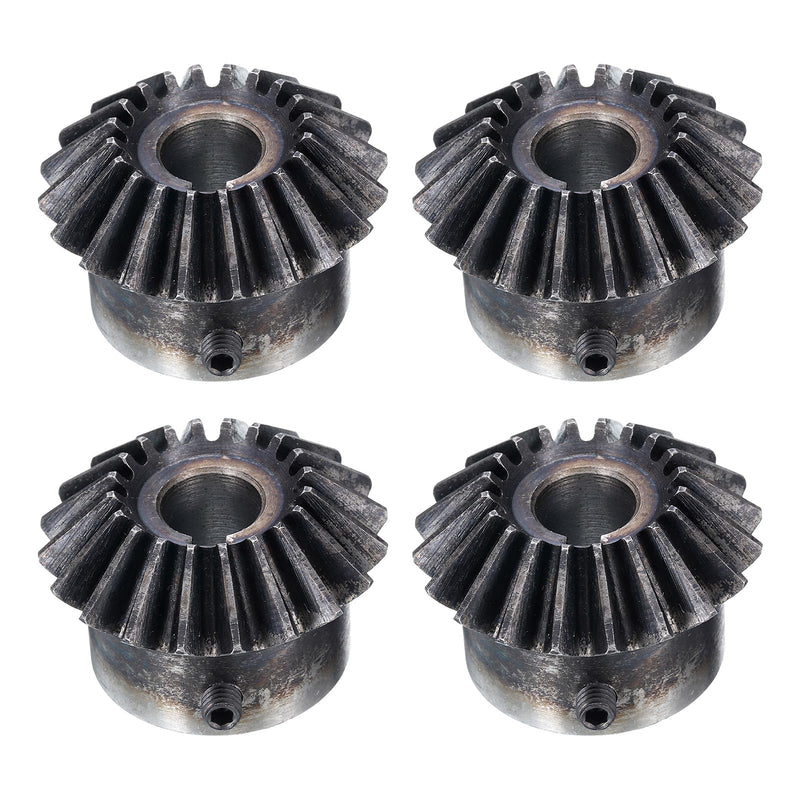[Australia - AusPower] - uxcell 4pcs Bevel Gear 2 Module 1:1 Reduction Rate 20T 12mm Hole Dia Bevel Pinion Gear Brass, 90 Degree Steering Gear with Keyway for Hardware Mechanical Rotation 