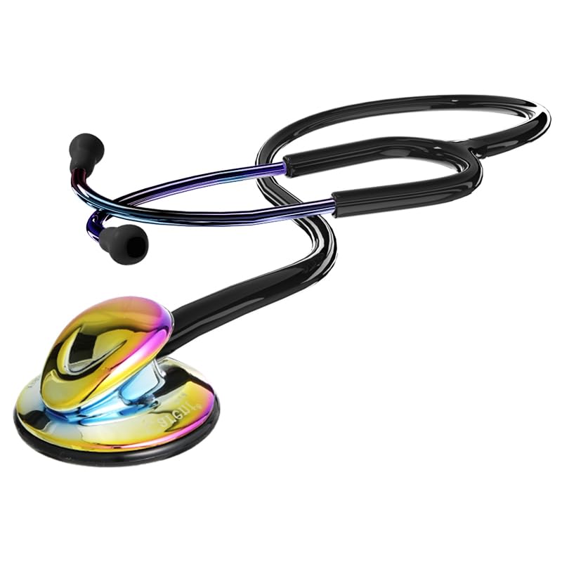 [Australia - AusPower] - Classic Single Head Stethoscope for Nurses Doctor Rainbow Stethoscope for Nurses, EMT Student, Kids, for Medical and Home Use, Alloy Chestpiece,Soft Eartips(Rainbow) 