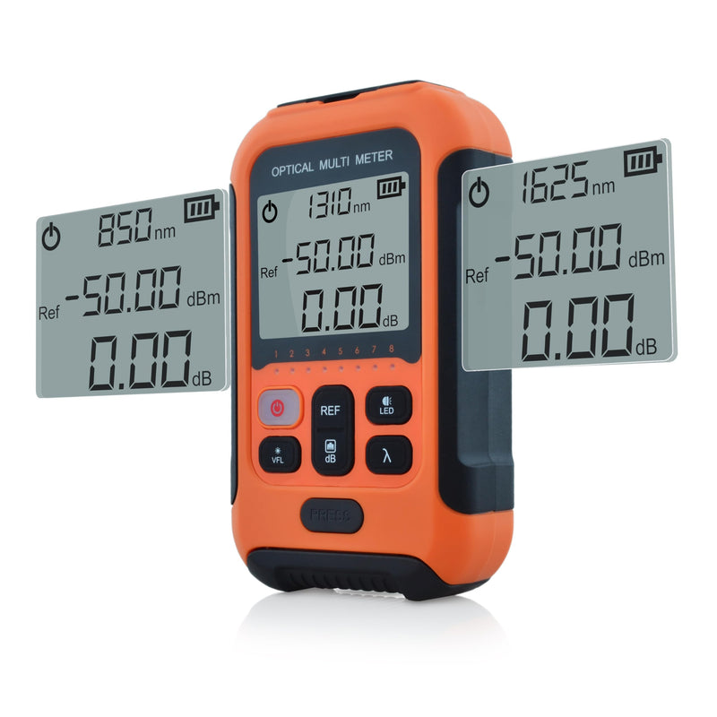 800nm to 1700nm OPM -50dBm to +26dBm Optical Fiber Power Meter Tester Integrated 20km 650nm VFL Compatible with FC+SC+LC+ST-SS103PVC13 SS103PVC13(800~1700nm/-50~+26dBm OPM)